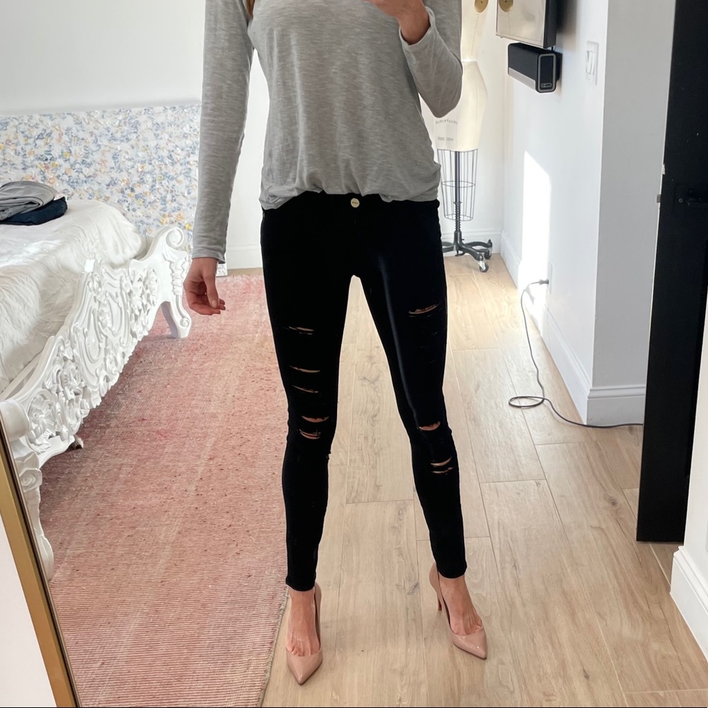 Black ripped Frame jeans